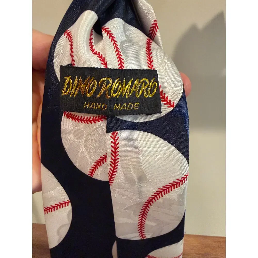 Dino Romero- Navy baseball necktie